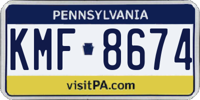 PA license plate KMF8674