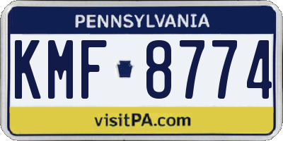 PA license plate KMF8774