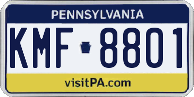 PA license plate KMF8801