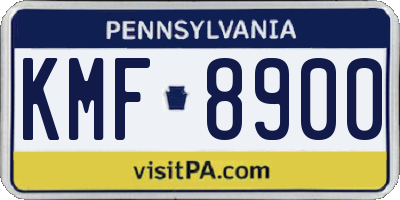 PA license plate KMF8900
