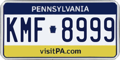 PA license plate KMF8999