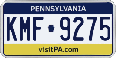 PA license plate KMF9275
