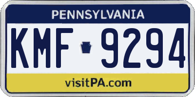 PA license plate KMF9294