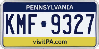 PA license plate KMF9327