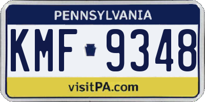 PA license plate KMF9348