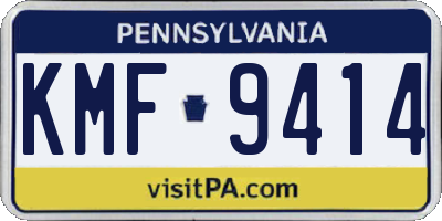 PA license plate KMF9414