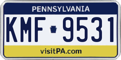 PA license plate KMF9531