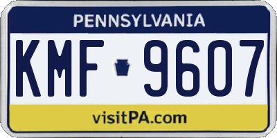 PA license plate KMF9607