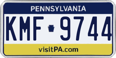 PA license plate KMF9744