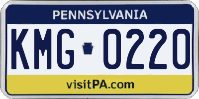 PA license plate KMG0220