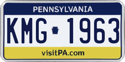 PA license plate KMG1963