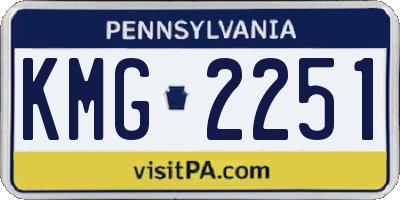 PA license plate KMG2251