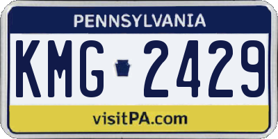 PA license plate KMG2429