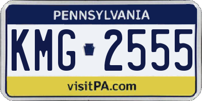 PA license plate KMG2555