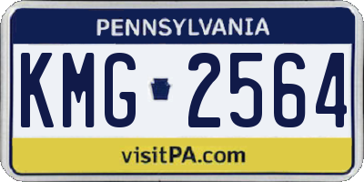 PA license plate KMG2564