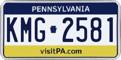 PA license plate KMG2581