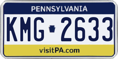 PA license plate KMG2633