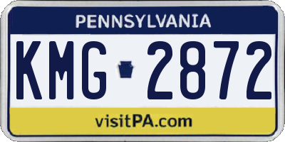 PA license plate KMG2872