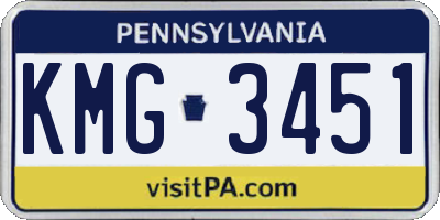 PA license plate KMG3451