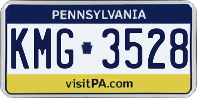 PA license plate KMG3528