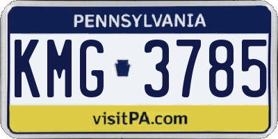 PA license plate KMG3785