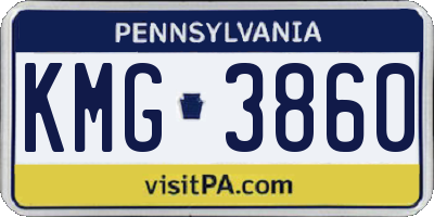 PA license plate KMG3860