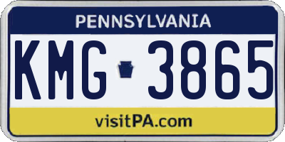 PA license plate KMG3865