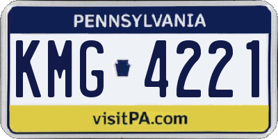 PA license plate KMG4221