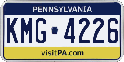 PA license plate KMG4226
