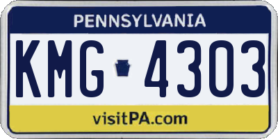 PA license plate KMG4303