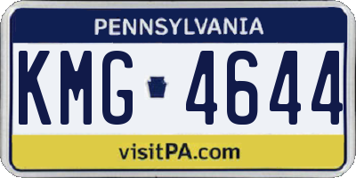 PA license plate KMG4644