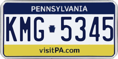 PA license plate KMG5345