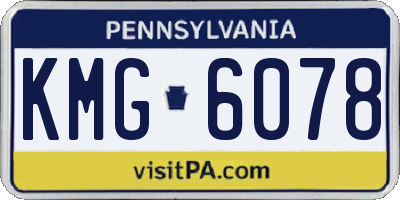 PA license plate KMG6078