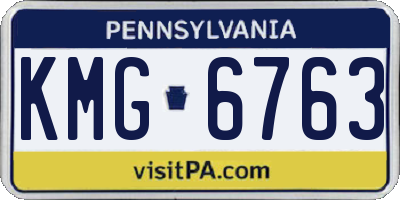 PA license plate KMG6763