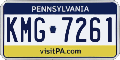PA license plate KMG7261