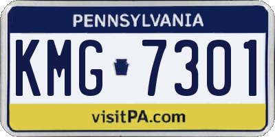 PA license plate KMG7301