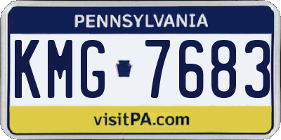 PA license plate KMG7683