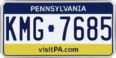 PA license plate KMG7685