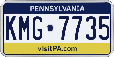 PA license plate KMG7735