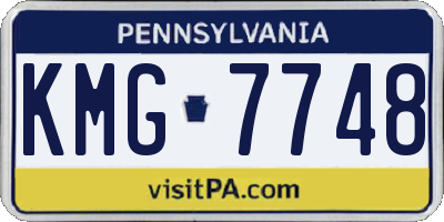 PA license plate KMG7748