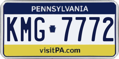 PA license plate KMG7772