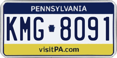 PA license plate KMG8091
