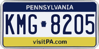 PA license plate KMG8205