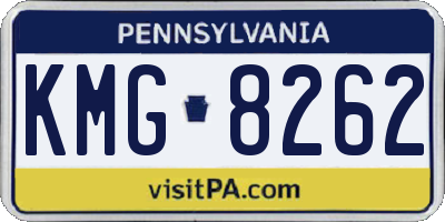 PA license plate KMG8262