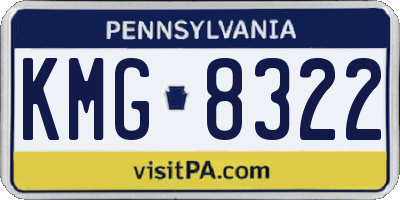 PA license plate KMG8322