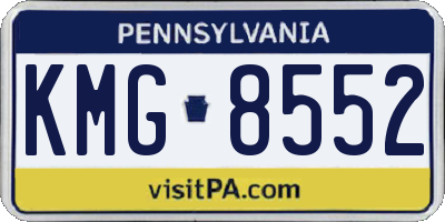 PA license plate KMG8552