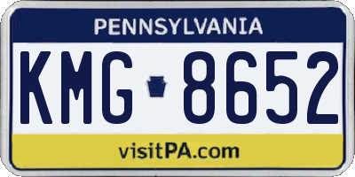 PA license plate KMG8652