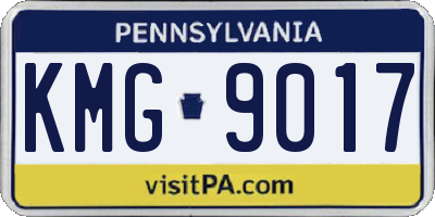 PA license plate KMG9017