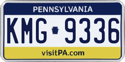 PA license plate KMG9336