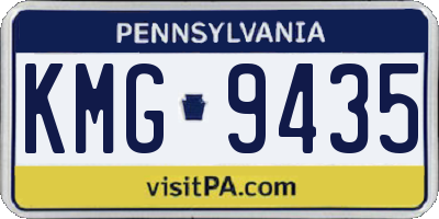 PA license plate KMG9435